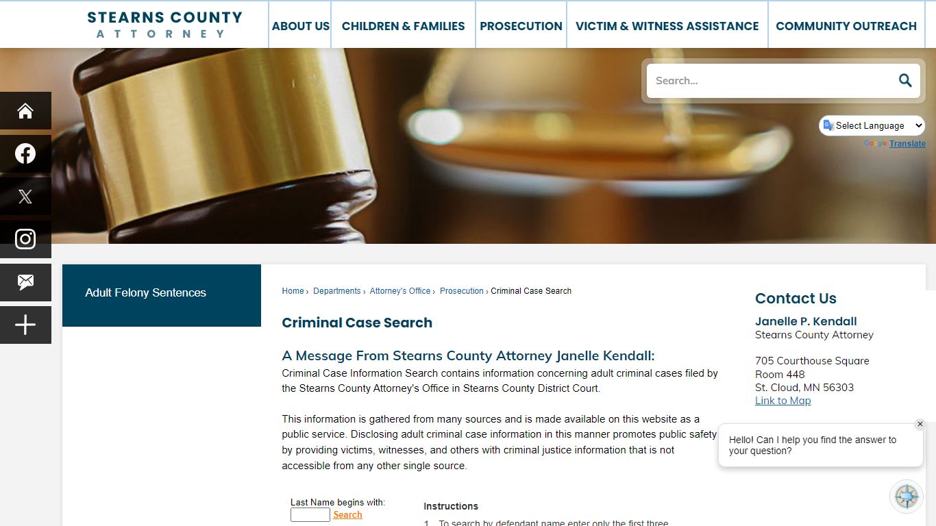 Criminal Case Search | Stearns County, MN - Official Website